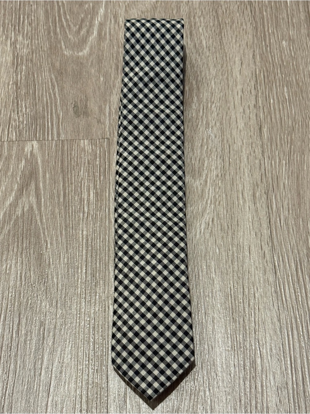 Black & White Gingham Tie - Men